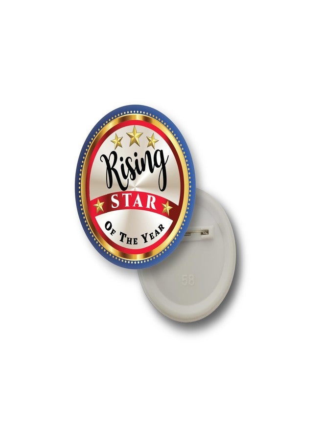 D2C Rising Star Recognition Badges - 58MM Award Pins (Year/Month/Week) | Office, School, Employee, Student Achievement | Decorative Multi-Pack (5/10/25pcs) (Rising Star of the Year, 5) - Image 1